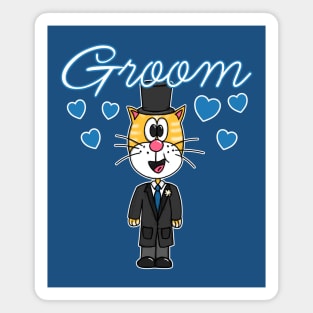 Bridegroom Cat Wedding Groom Bachelor Party Engagement Magnet